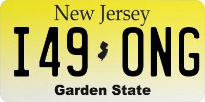 NJ license plate I49ONG