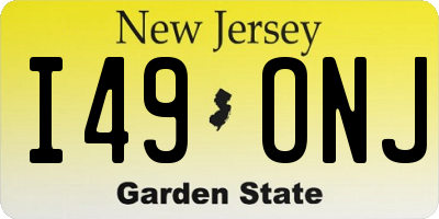 NJ license plate I49ONJ