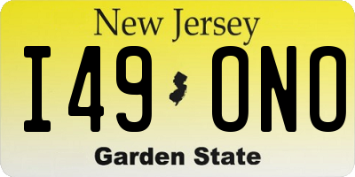 NJ license plate I49ONO