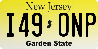 NJ license plate I49ONP
