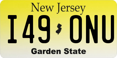 NJ license plate I49ONU