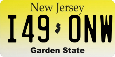 NJ license plate I49ONW