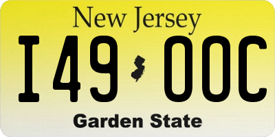 NJ license plate I49OOC