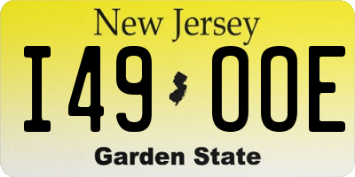 NJ license plate I49OOE