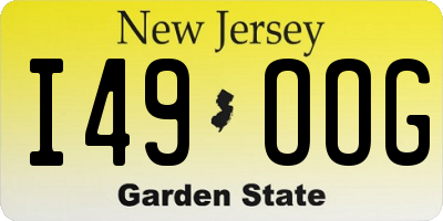 NJ license plate I49OOG