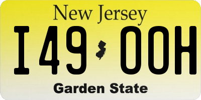 NJ license plate I49OOH