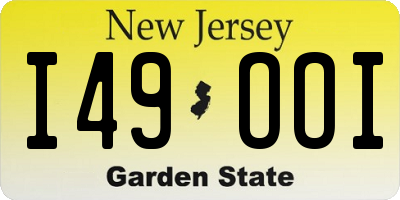 NJ license plate I49OOI