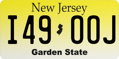 NJ license plate I49OOJ