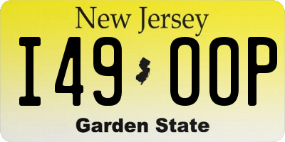 NJ license plate I49OOP