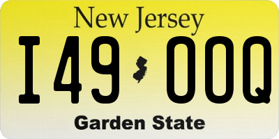 NJ license plate I49OOQ