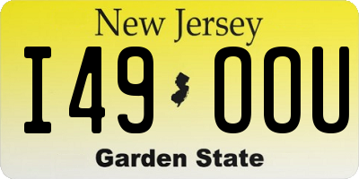 NJ license plate I49OOU