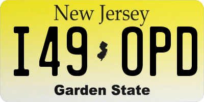NJ license plate I49OPD