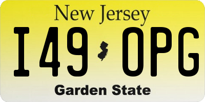 NJ license plate I49OPG