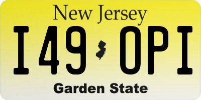 NJ license plate I49OPI