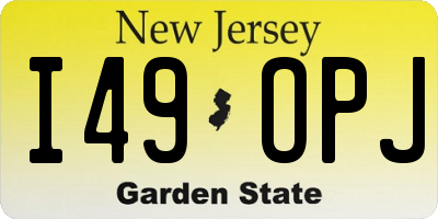 NJ license plate I49OPJ