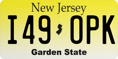 NJ license plate I49OPK