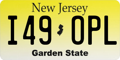 NJ license plate I49OPL