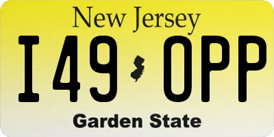 NJ license plate I49OPP