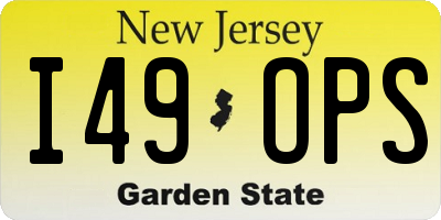 NJ license plate I49OPS
