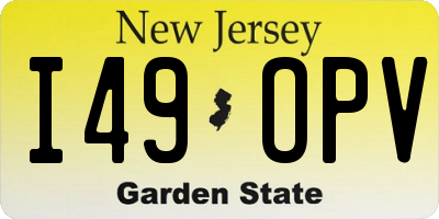 NJ license plate I49OPV