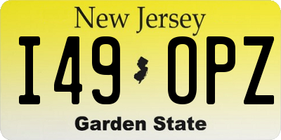 NJ license plate I49OPZ