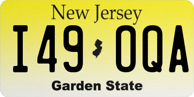 NJ license plate I49OQA