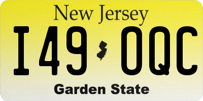 NJ license plate I49OQC