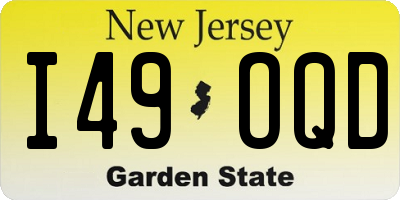 NJ license plate I49OQD