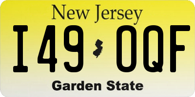 NJ license plate I49OQF