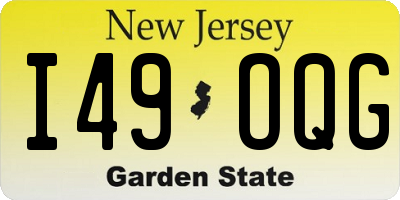 NJ license plate I49OQG