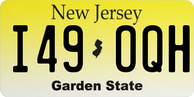 NJ license plate I49OQH