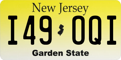 NJ license plate I49OQI