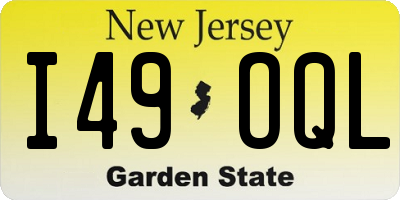 NJ license plate I49OQL