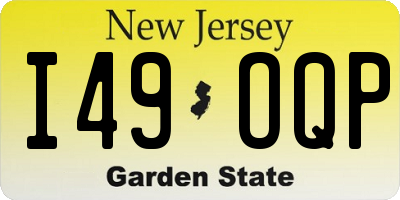 NJ license plate I49OQP
