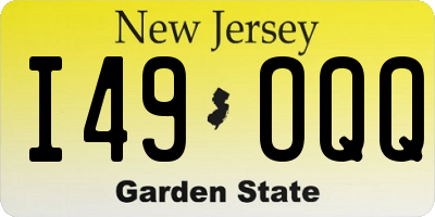 NJ license plate I49OQQ