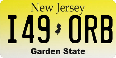 NJ license plate I49ORB