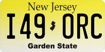 NJ license plate I49ORC