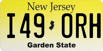 NJ license plate I49ORH