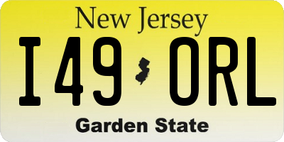 NJ license plate I49ORL