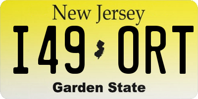 NJ license plate I49ORT