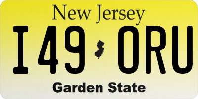 NJ license plate I49ORU