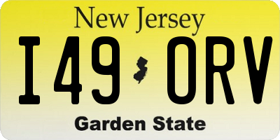 NJ license plate I49ORV