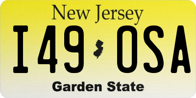 NJ license plate I49OSA