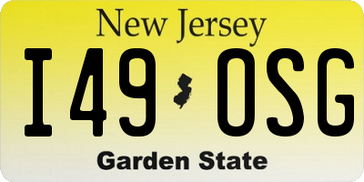 NJ license plate I49OSG