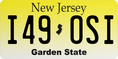 NJ license plate I49OSI