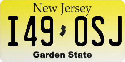 NJ license plate I49OSJ