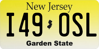 NJ license plate I49OSL