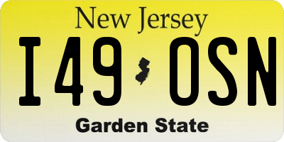 NJ license plate I49OSN