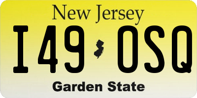 NJ license plate I49OSQ