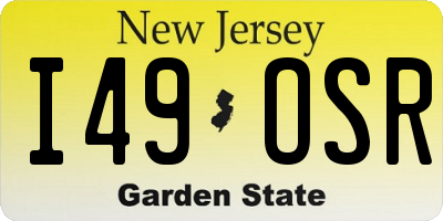 NJ license plate I49OSR